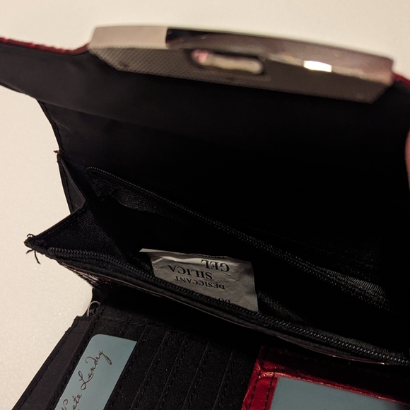 Kate Landry Red Croco Clutch Wallet - Picture 5 of 7